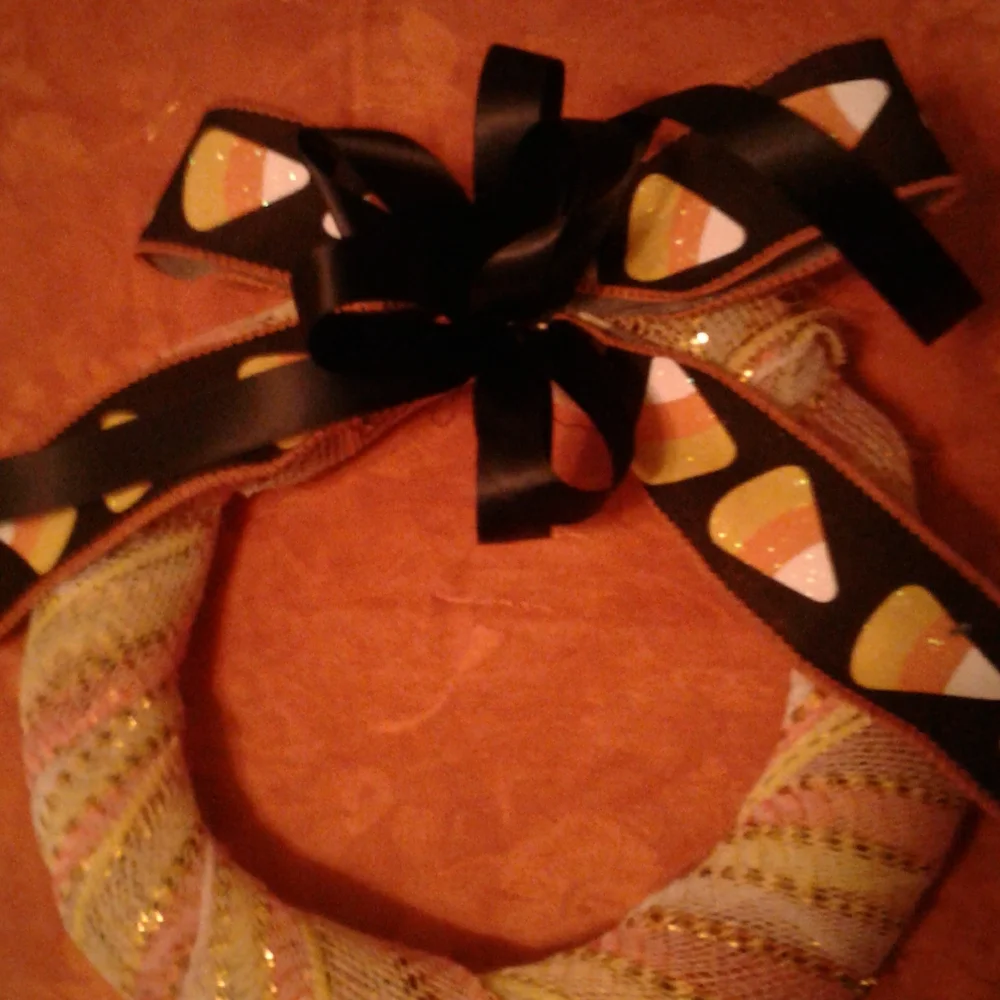 Cutest Handmade Candy Corn Wreath SMALL WREATH FINAL SALE ITEM